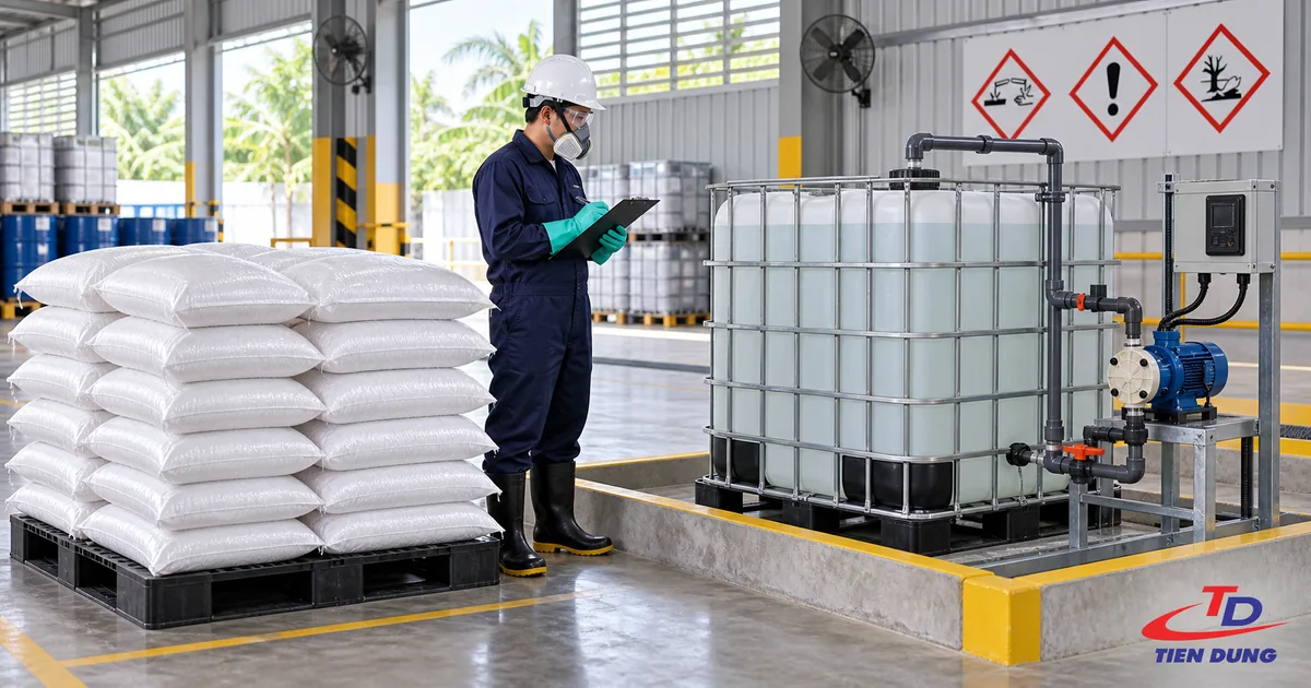Mua xút NaOH ở đâu? Phân biệt xút vảy 99% và xút lỏng 32%